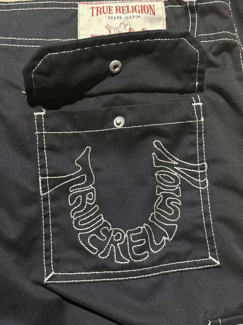 True Religion Cargo SN Pant Emb HS Outline Black Cargo Pants